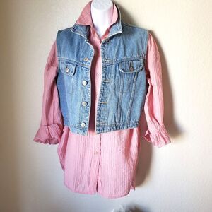 Oversized Baggy Pink Crinkle Blouse